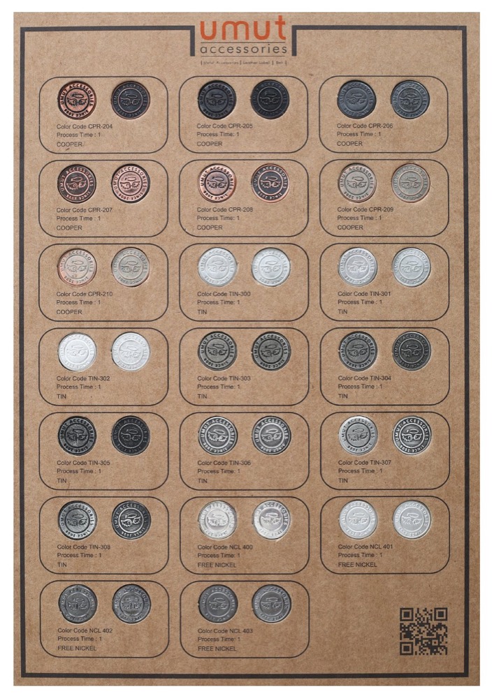 Umut Accessories button color chart cover